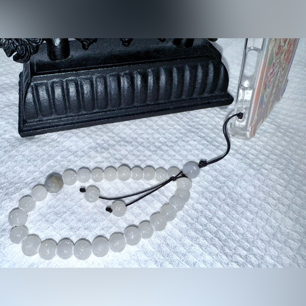 Semi-precious stone cell phone wristlet, lanyard, keychain or bag/purse charm